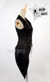   fashion punk goth asymmetric vest jacket top S XL   
