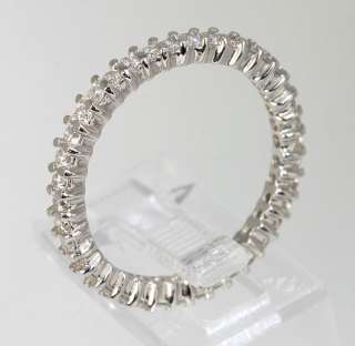 NEW .75CT FIERY ROUND BRILLIANT DIAMOND PLATINUM ETERNITY BAND RING 