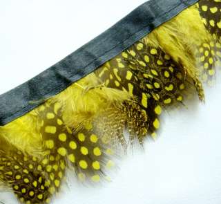 F304 PER FEET Yellow Guinea Hen Hackle feather fringe Trim Fascinator 