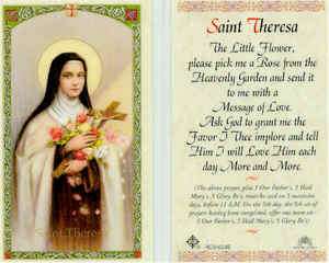 St Saint Theresa Little Flower Pick Me a Rose Holy Card HC024 Catholic 
