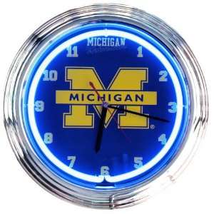 Michigan Wolverines Retro Diner Neon Clock  Sports 