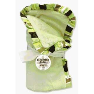 Giggle Bedding Sets Receiving Blanket   Sage Velour with Ruffled 