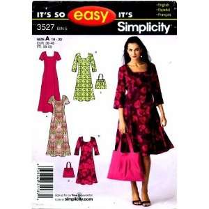  Simplicity 3527 Sewing Pattern Misses Pullover Dress & Bag 