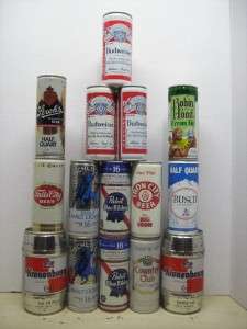 VINTAGE BEER CAN COLLECTION  15 PINT SIZE BEER CANS  