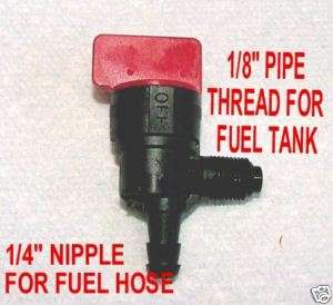 Fuel Shut Off for Gas Tanks, 1/8 pipe thead Tecumseh  