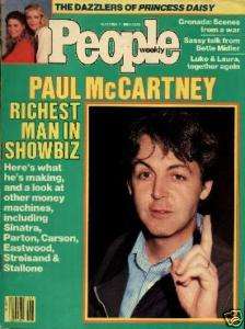 PAUL McCARTNEY Richest Man In Showbiz   People Mag 1983  
