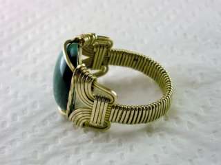 R745 Malachite Ring 14k Gold gf Mens or Ladies Jewelry  