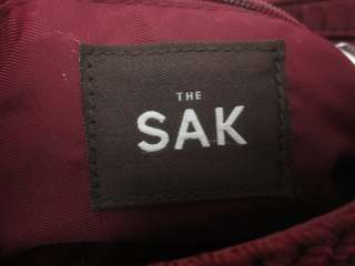 THE SAK Red Beige Woven Knit Shoulder Handbag Sz S  