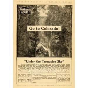 1905 Ad Rock Island Railway System Colorado Camping 