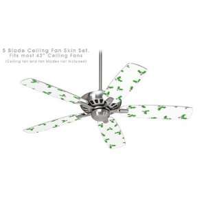 Ceiling Fan Skin Kit (fits most 42inch fans)   Holly Leaves on White 