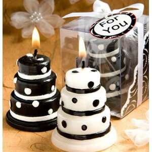  Baby Shower Favors  Black and White Wedding Cake Candle 