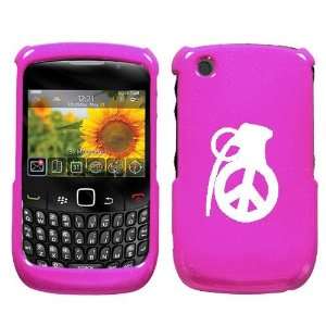 BLACKBERRY CURVE 8520 8530 9300 3G WHITE PEACE GRENADE ON A PINK HARD 