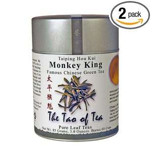 The Tao of Tea, Monkey King Green Tea, Loose Leaf, 3 Ounce Tins (Pack 