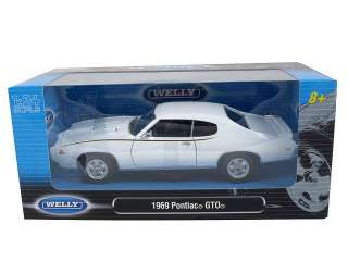   model of 1969 Pontiac GTO Judge White die cast car model by Welly