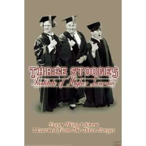   Wood Framed Poster   Three Stooges  Institute of Higher Learning Print