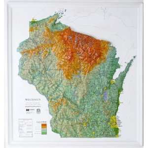   Raised Relief Map NCR Style with Black Plastic Frame