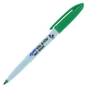 Expo Vis A Vis Wet Erase Overhead Projection Marker, Fine Point, Green 