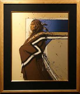 Larry Fodor Shadow of The Earth II Indian framed SIGNED ORIGINAL 