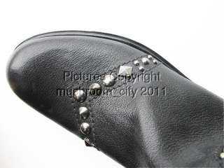 Breathless Miu Miu Metal Studded Black Leather Over Knee High Boots