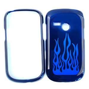  LG Saber UN200 Transparent Blue Flame Hard Case, Cover 
