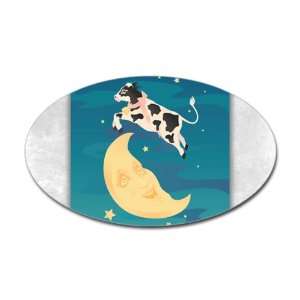  Sticker (Oval) Cow Jumped Over the Moon 