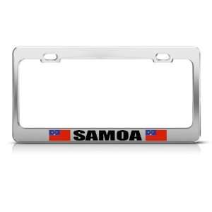  Samoa Chrome Country license plate frame Stainless Metal 