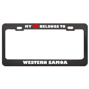 My Heart Belongs To Western Samoa Country Flag Metal License Plate 