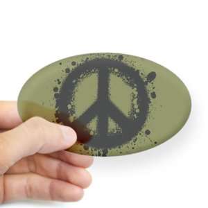    Sticker Clear (Oval) Peace Symbol Ink Blot 