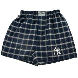  New York Yankees Navy Blue Plaid Shorts