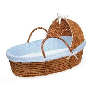  Blue Furry Dot Honey Moses Basket with Hood Baby