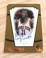 CORY CARR AUTO SIGNED TEXAS TECH RED RAIDERS CARD  