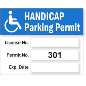  Parking Permit   Handicapped Prenumbered 301 400   Static 