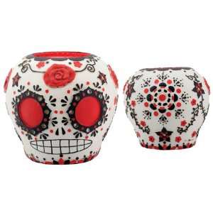  Day of the Dead Red, Black and White Sugar Skull (Dia 5 