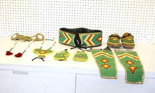   CRAFTED 10 PIECE BEADED NATIVE AMERICAN INDIAN DANCE SET  