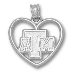  Texas A&M Aggies Solid Sterling Silver ATM In Heart 5 