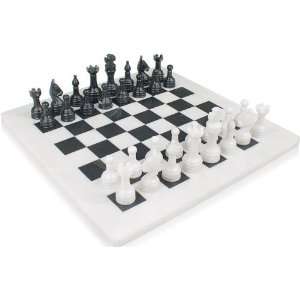  Classic White Marble & Black Marble Chess Set   3 King 