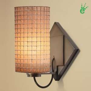   103114bz amber with wire mesh bronze Sierra LED Diamond Square Sconce