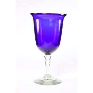  VIVAZ Bolitas Goblet, Cobalt Recycled Glass, Set of 4 