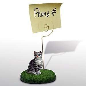  Tabby Cat Note Holder (Silver)
