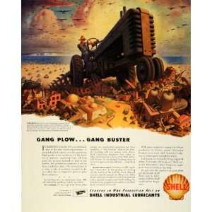  1944 Ad Shell Oil John Deere Farm Equipment Tractor 