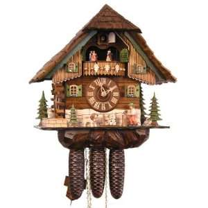Adolf Herr Cuckoo Clock 8 day with music The Busy Woodchopper 15 x 14 