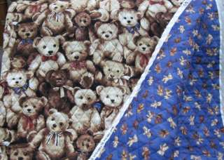 100% cotton fabric, quilted teddy bears  