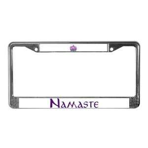 Namaste and Lotus Yoga License Plate Frame by  