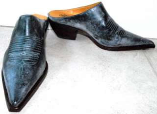 New $249 Lucchese Teal Blue Mules shoes womans 6 Charlie Horse  