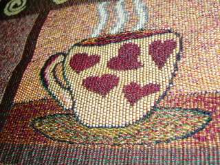 COFFEE CUP CAFE BRISTO TAPESTRY PLACEMAT PLACE MAT SET  