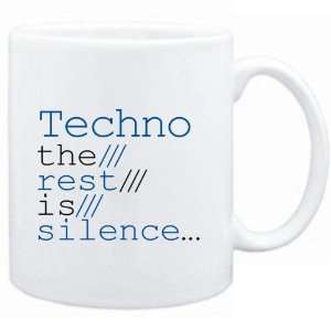  Mug White  Techno the rest is silence  Music Sports 