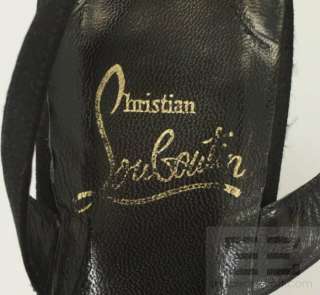 Christian Louboutin Black Satin & Mesh Inset Point Toe Slingback Heels 