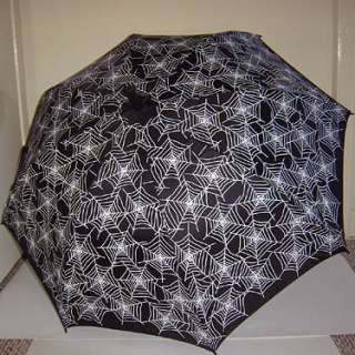 New GOTHIC LOLITA Vamp BLACK Spiderweb PARASOL Umbrella  