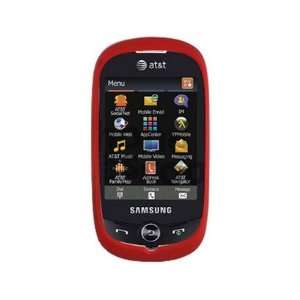  Rubberized Plastic Snap On Case Red For Samsung Flight II 
