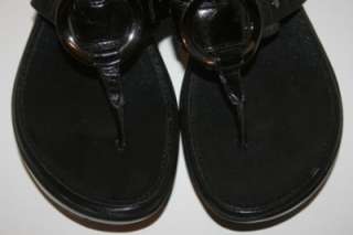 Cole Haan Nike Air Tatum Womens Sandals Wedge Thong Black Leather 